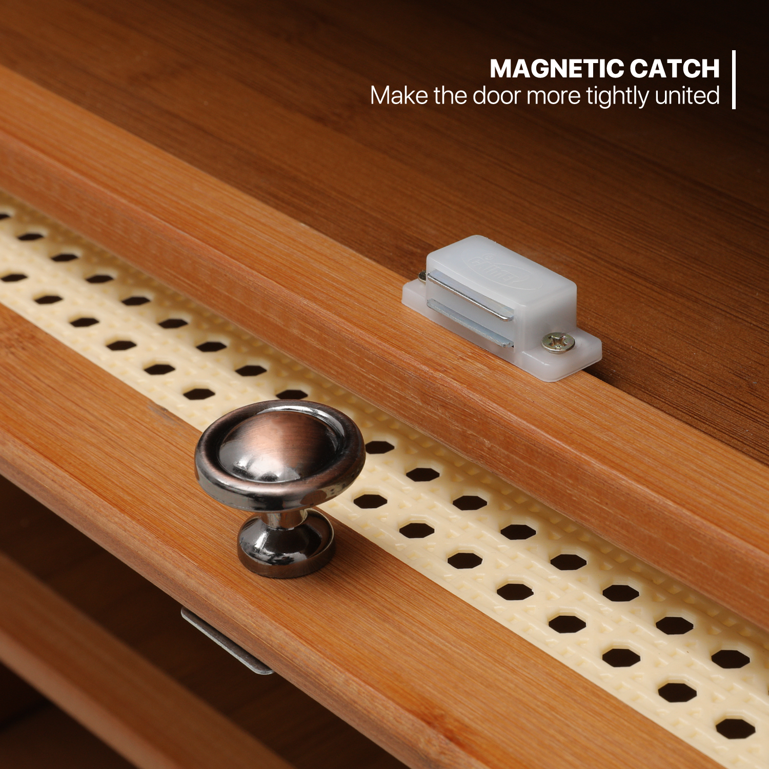 40" Bamboo Shoe Storage Cabinet Plaid Pattern Door Boots Organizer Rack w/Drawer