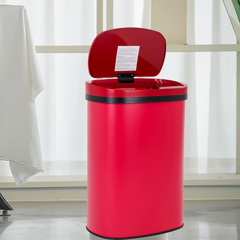 50 L Large Capacity Garbage Can With Lid 13 Gallon Touchless Stainless