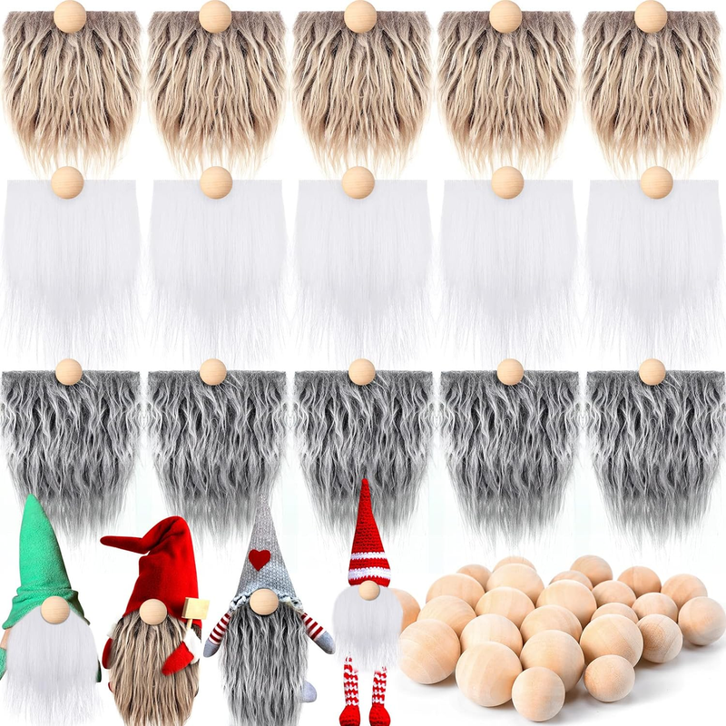 Tudomro 45 Pcs Halloween Gnome Beards for Crafting DIY Gnome Beard Nose Kit