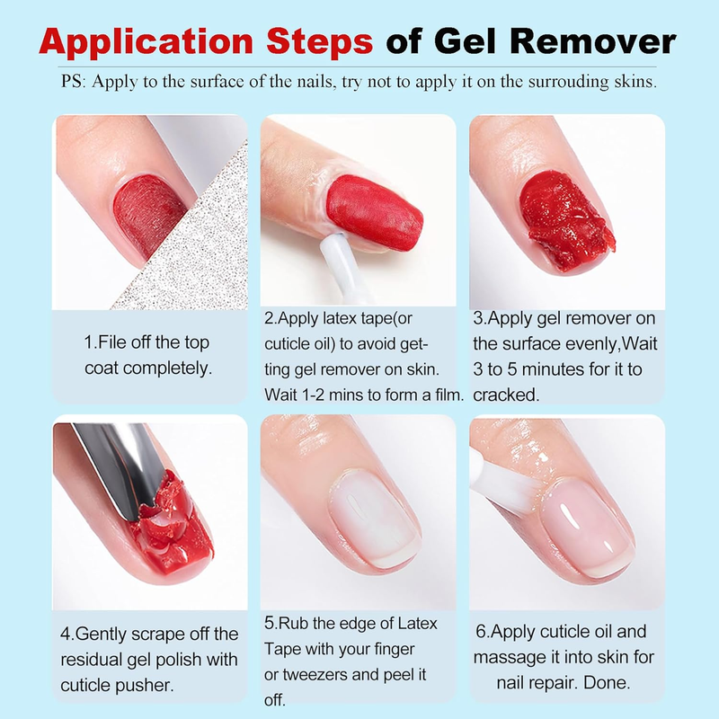 Gel Polish Remover, Gel Nail Remover &Cuticle Oil for Nails