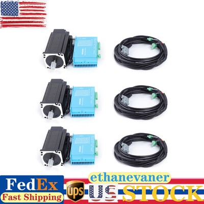 For CNC Engraving 12Nm 3 Axis Nema 34 Closed Loop Stepper Motor Servo Driver Kit