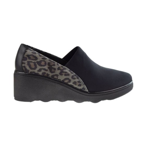 

Clarks Mazy Seabury Повседневная женская обувь с леопардовым принтом (широкая), черная 26156828, Черный