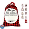 LessMo Christmas Santa Sack - Large Canvas Gift Bag with Drawstring, Reusable Personalized for Xmas Package Storage and Party Supplies Favors