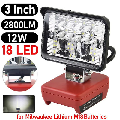 Wireless LED Work Light for Milwaukee M---18 18V Battery w/USB Cordless Outdoor