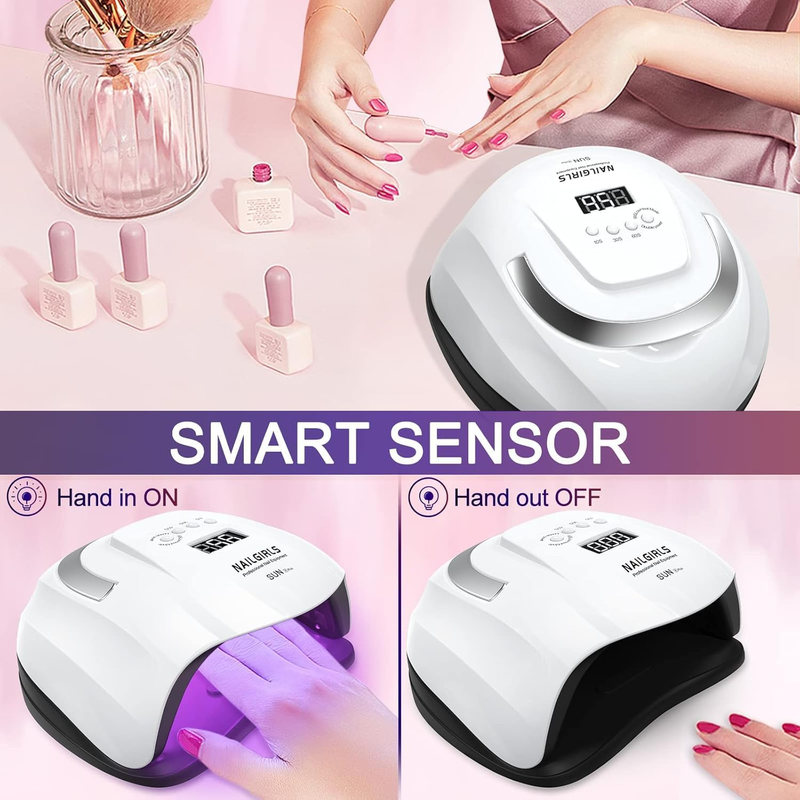 UV LED Nail Lamp,  168W Fast UV Light for Nails Gel Polish, Professional Curing