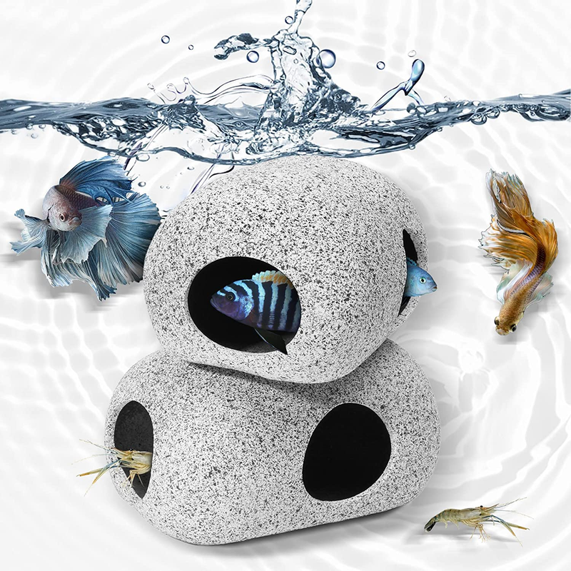 2 PCS Aquarium Decorations Cave-Pleco Cave-Fish Tank Decorations Fish Hideaways
