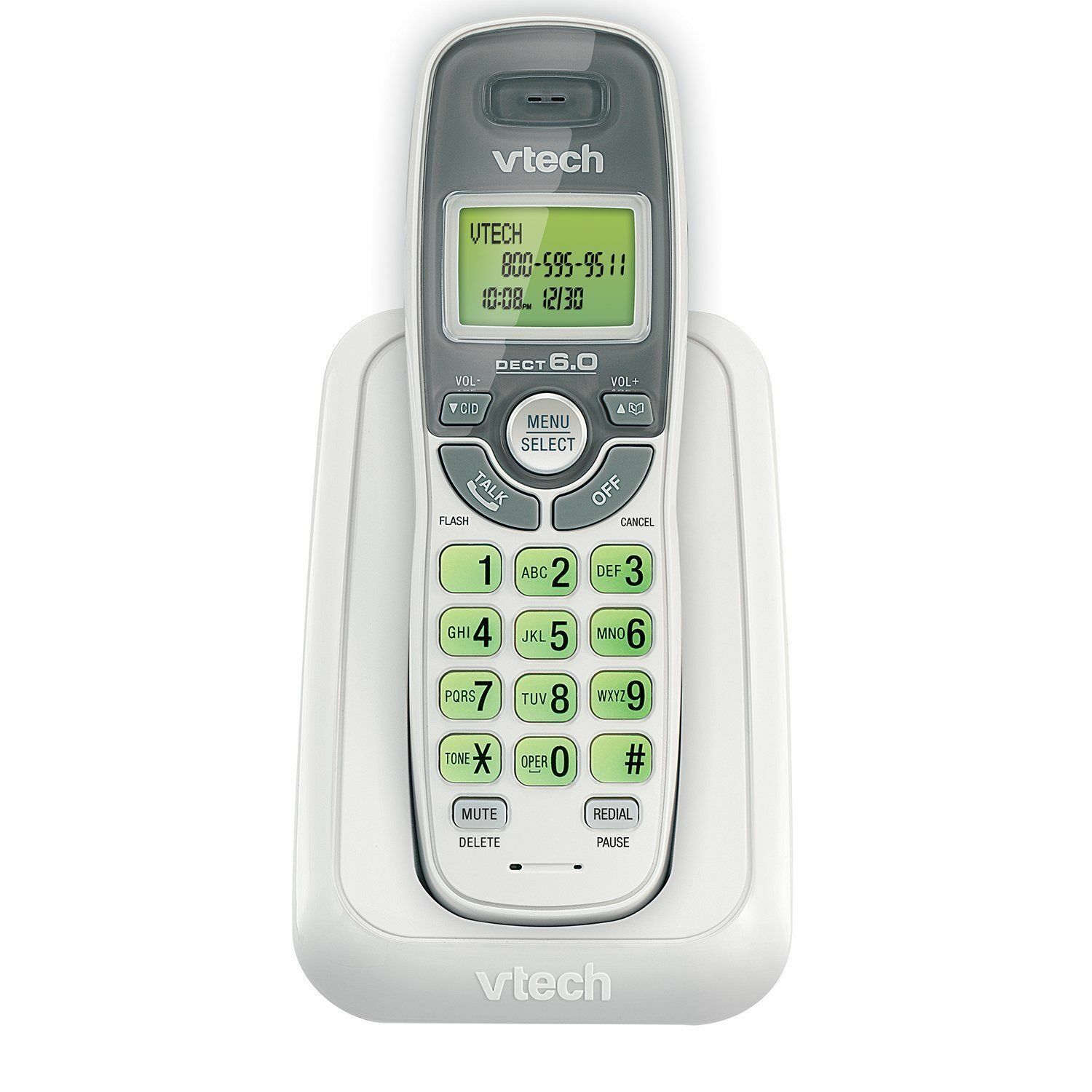 VTech Cordless Phone with Caller ID/Call Waiting, White/Grey with 1 Handset New