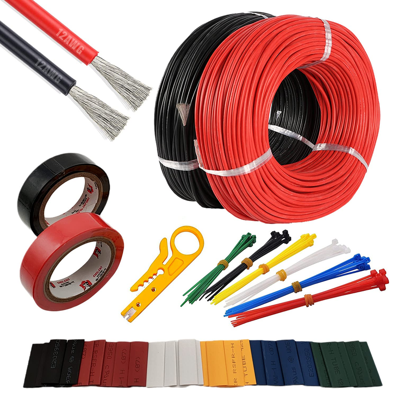 12Awg Gauge Wire Power Wiring Silicon Cable Wire Kit Flexible Workable Stranded 