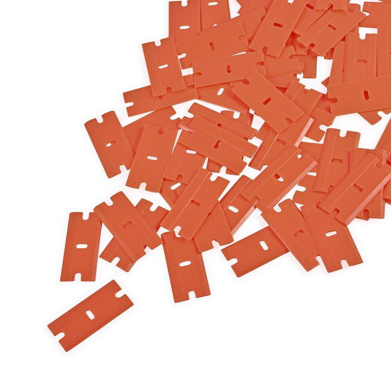 Plastic Razor Blades 100 PCS Double Edged Plastic Blade for Safety Glass Scraper