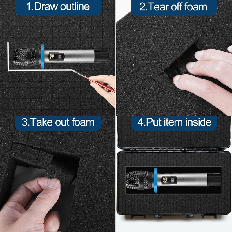 4 Pcs Pick and Pluck Foam Sheets 2 Size Polyurethane Pick Apart Foam Inserts Pad