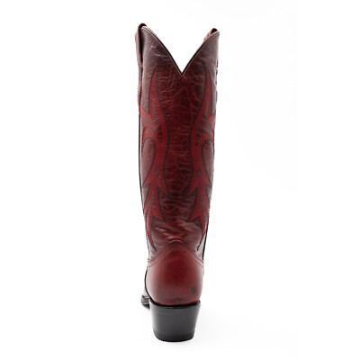 Pre-owned Ferrini Womens Scarlett V-toe Red Leather Cowboy Boots