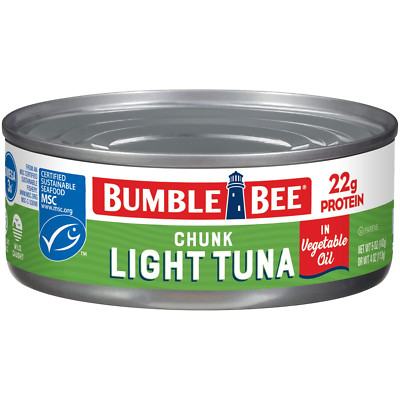 Chunk Light Tuna in Oil 5 Oz Can - Wild Caught Skipjack Tuna 22G