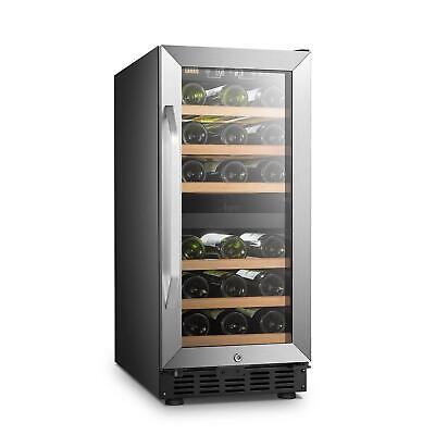 28 Bottle Lanbo Dual Zone Wine Cooler Cellar Freestanding Wine Fridge W/ Smart C