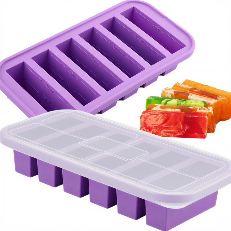 2 PACK Silicone Freezer Tray with Lids, 1/2 Cup Silicone Freezer Moulds, Oven Di