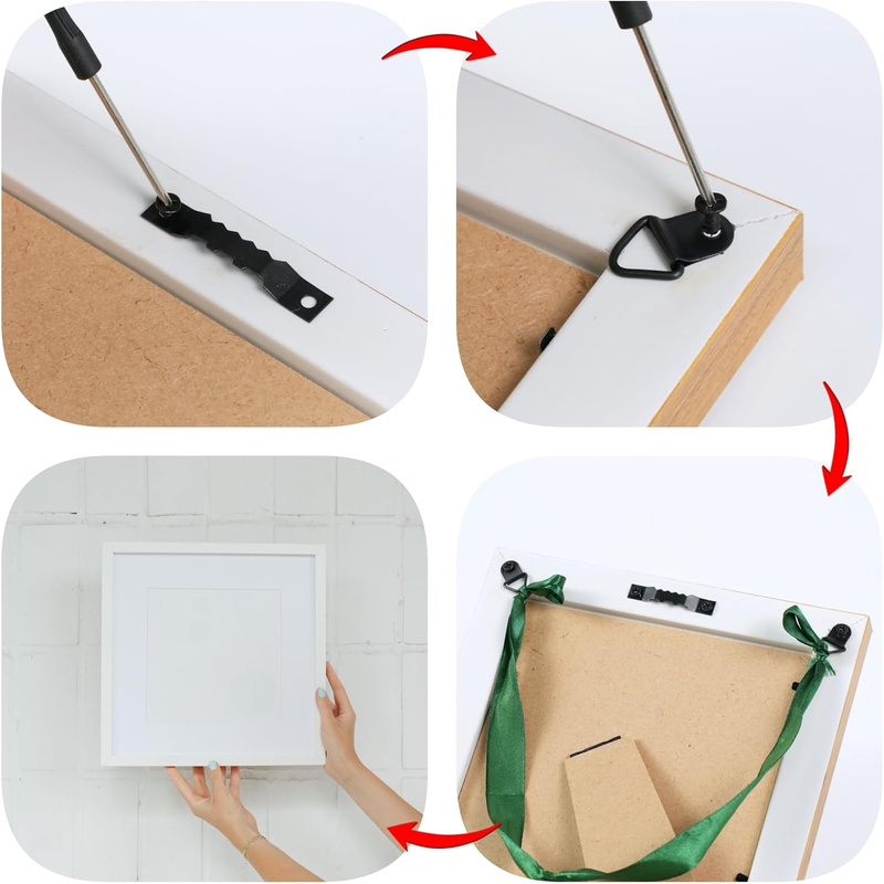 251Pcs Picture Hanging Kit, Include 50 Sawtooth Picture Hangers, 50 D Rings, 150