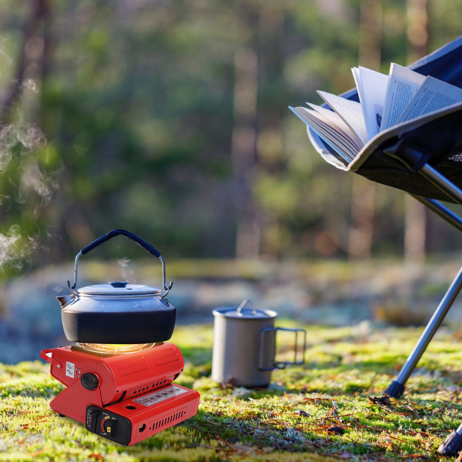 2 in 1 Portable Butane Burner Heater Outdoor Butane Stove for Camping Cooking