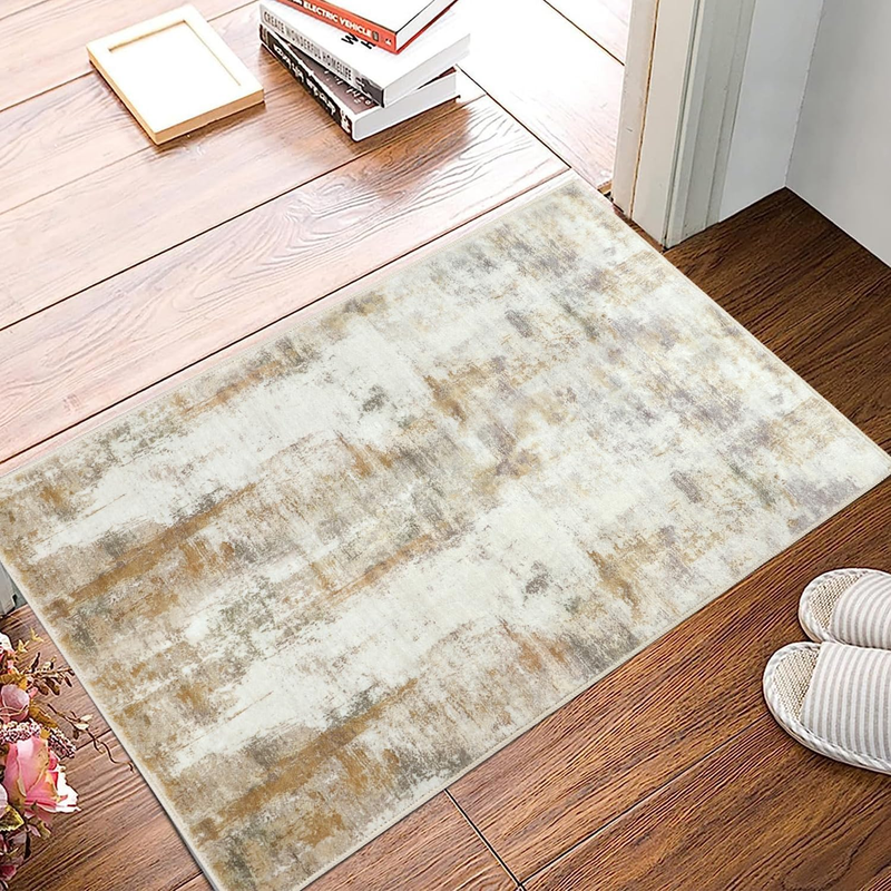2X3 Rug Non Slip Washable Throw Rugs with Rubber Backing Modern Abstract Entrywa