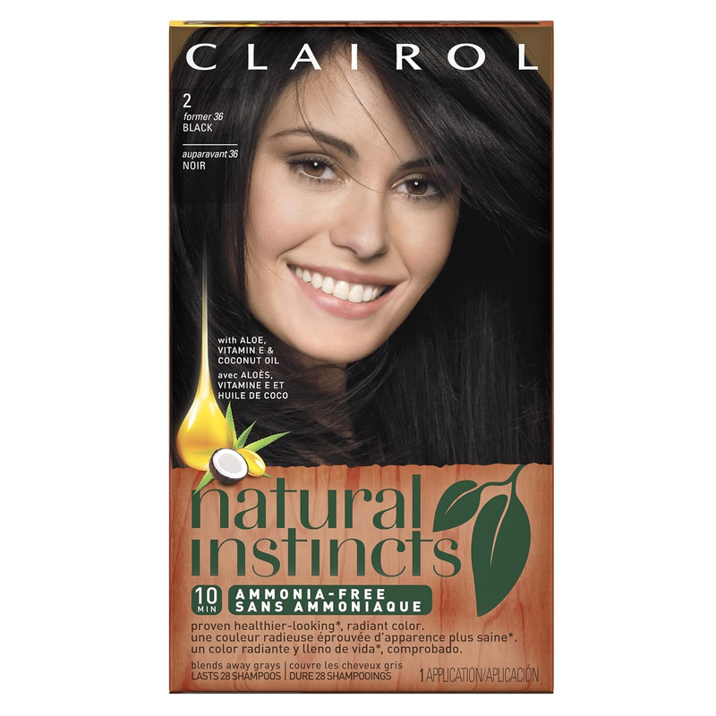 Clairol Natural Instincts, 2/36 Midnight Black, Semi-Permane