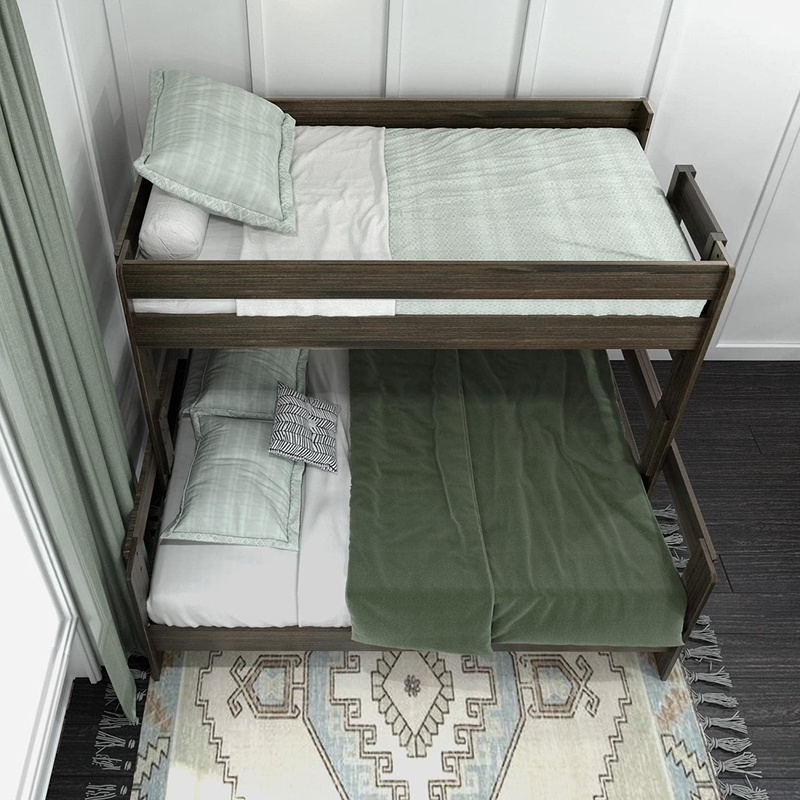 Bunk Bed, Twin Xl-Over-Queen Bed Frame for Kids, Solid Wood Bunk Bed for Kids, N