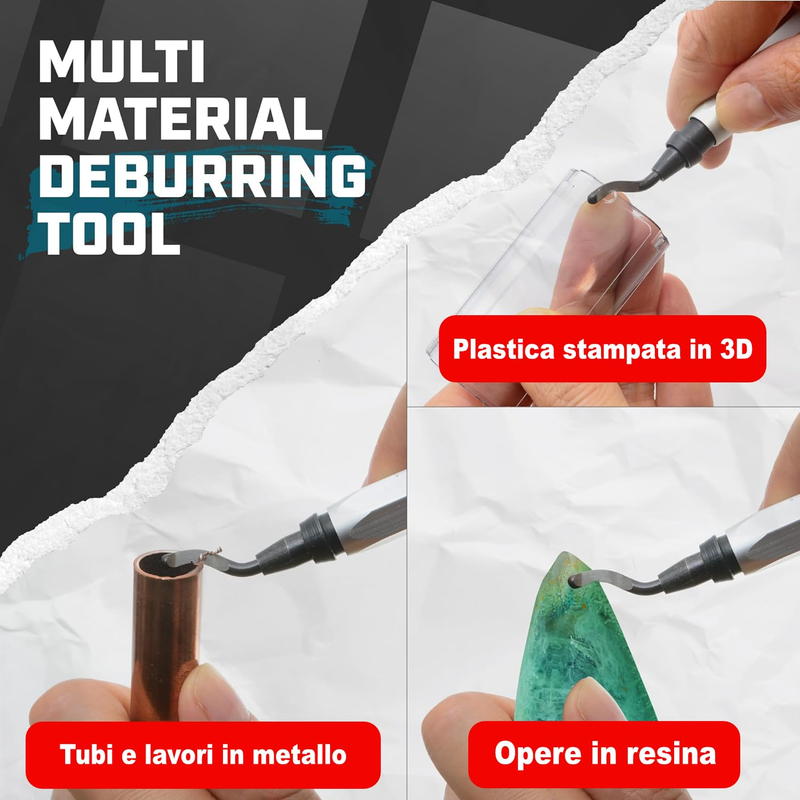 AFA Tooling - Deburring Tool with 11 High Speed Steel Swivel Blades - Works on M