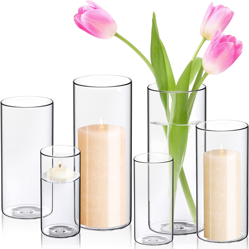 S For Pillar Votives Floating Candles, Clear Glass Cylind