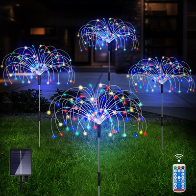 Outdoor Solar Garden Lights 4 Pack 120 LED Copper Wire Waterproof