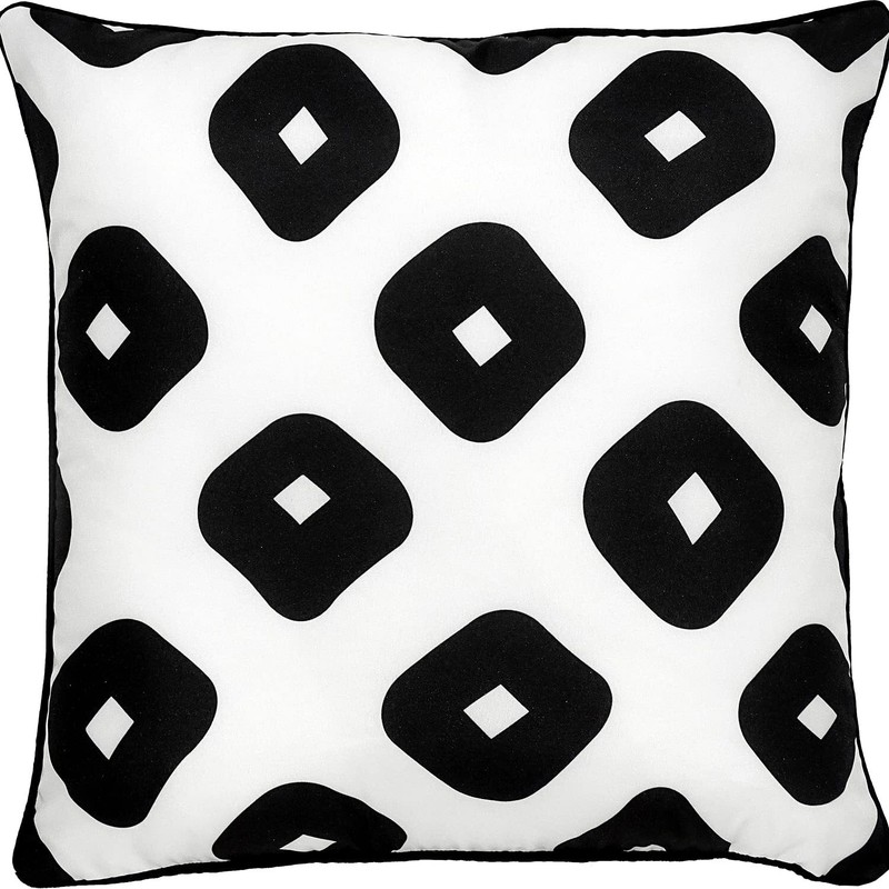 Grenton Outdoor Pillow, White/Black