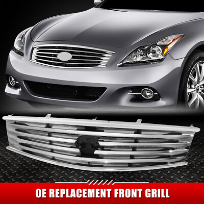 Для 08-15 Infiniti G37 Q60 в стиле OE Хромированная передняя решетка радиатора с эмблемой