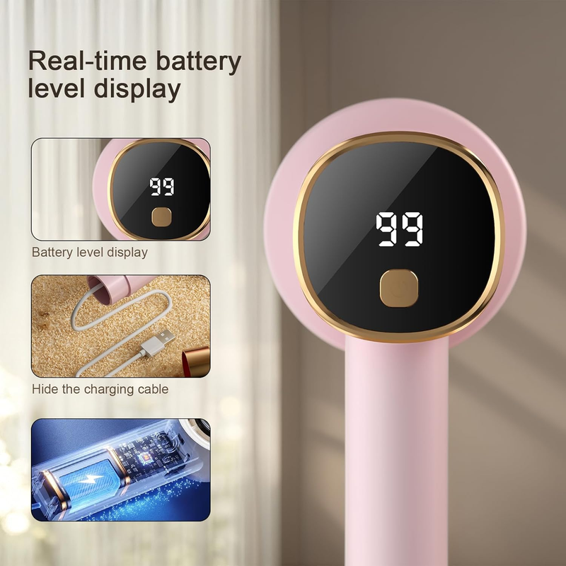 Fabric Shaver, Rechargeable Electric Lint Remover with LED Display, Lint Shaver,