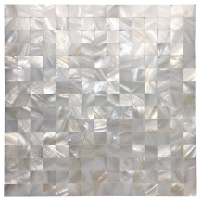 Art3d Mother of Pearl seamless Mosaic Tile for Kitchen Backsplash white 12x12in