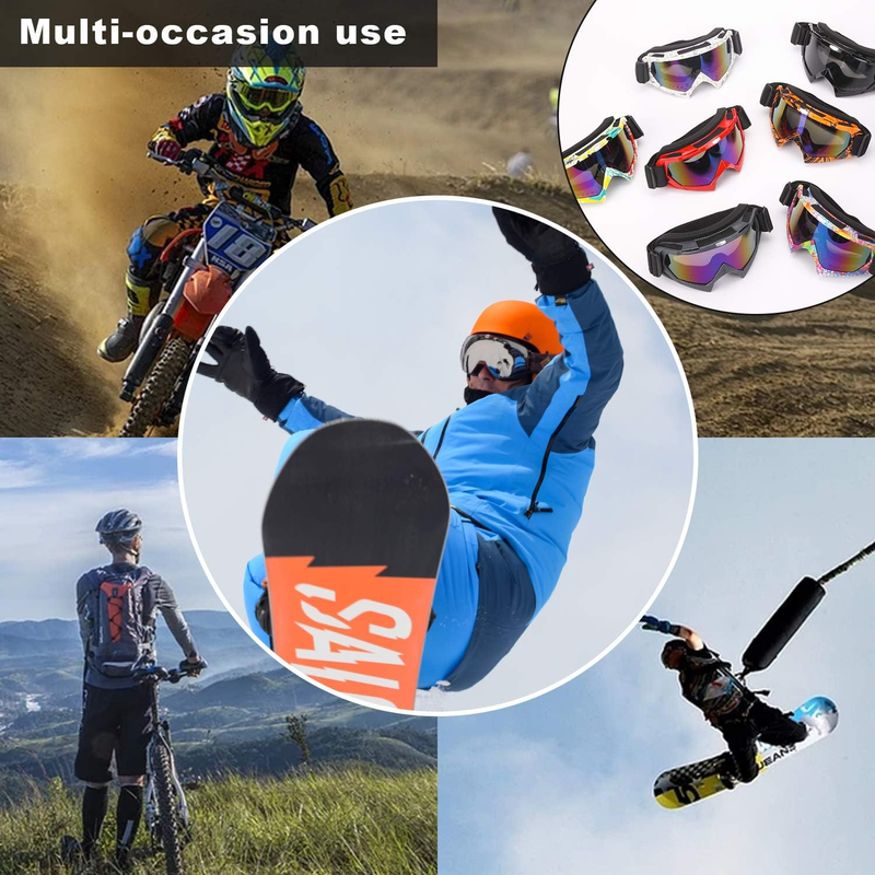Ski Goggles, 2 Pack Motorcycle Goggles Snowboard Glasses Men Women UV Protection