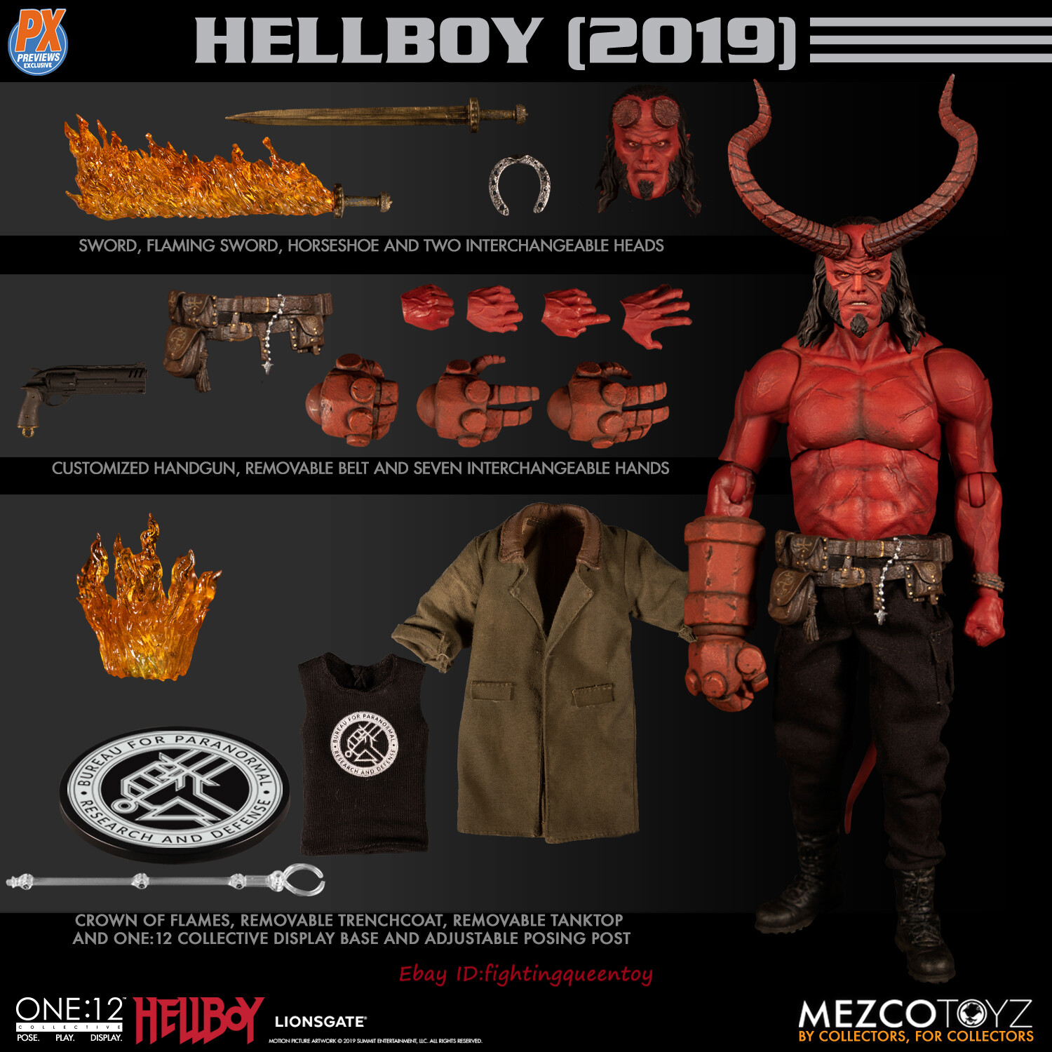 MEZCO HELLBOY 2019 PX Exclusive Ver. 1/12 Scale Figure 6 MEZCO HELLBOY 2019 PX Exclusive Ver. 1/12 Scale Figure 6