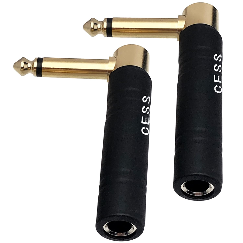 CNCESS CESS-190 Guitar Plug Adapter Right Angle 1/4 Inch TS Female to 1/4 Inch T