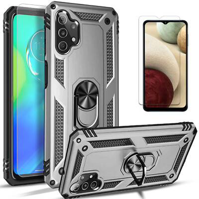For Samsung Galaxy A32 5G Case Phone Cover Kickstand + Tempered Glass Protector