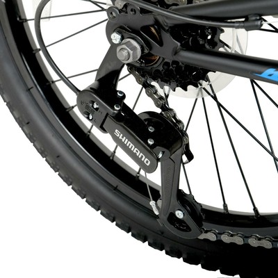 Kids Mountain Bike Black 20 Inch Boys Bicycle On/Off Road 7 Speed Grip Shifters