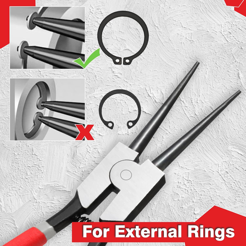 LEONTOOL 13-Inch Snap Ring Plier Heavy Duty External Circlip Pliers Straight Jaw