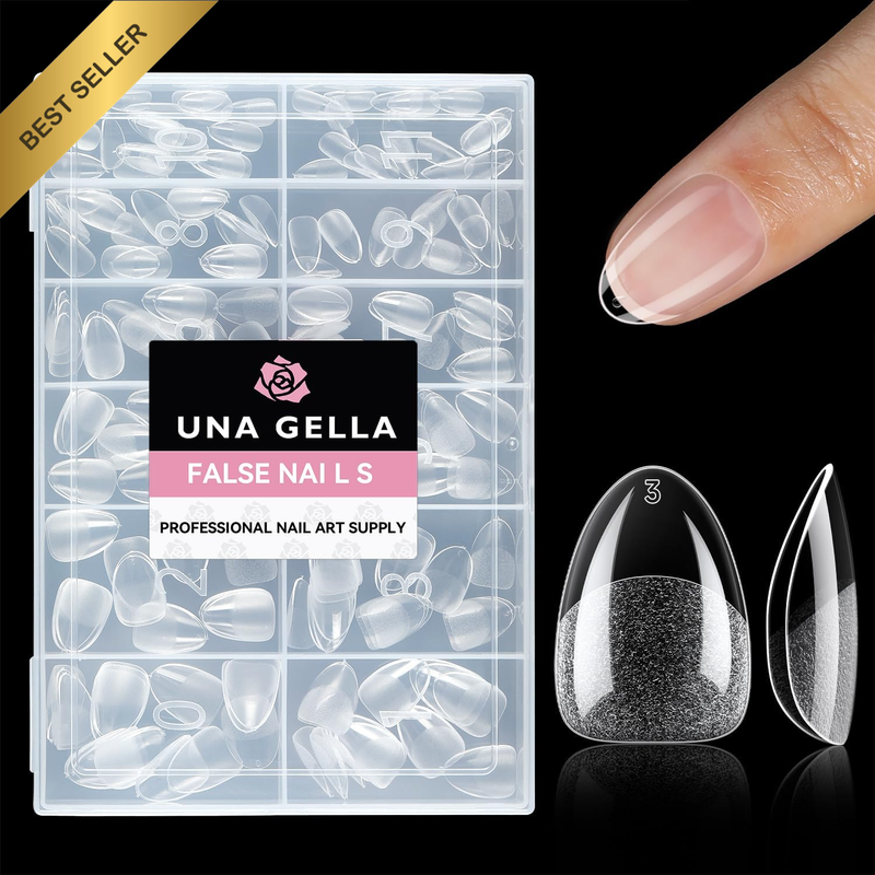 Extra Short Almond Nail Tips 216Pcs Gel Nail Tips Short Almond Shaped Acrylic Cl