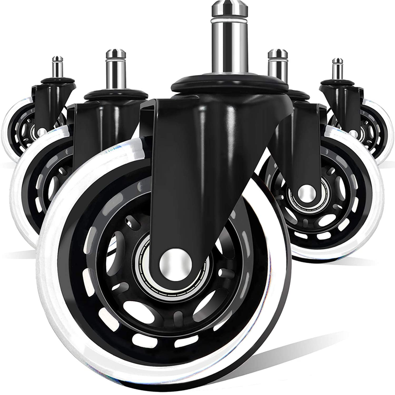 Wheels For Ikea Chairs ,10mm Stem (set Of 5), 3" Heavy Duty 