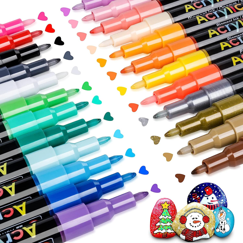 Set Of 24: Extra Fine Point Acrylic Markers For
