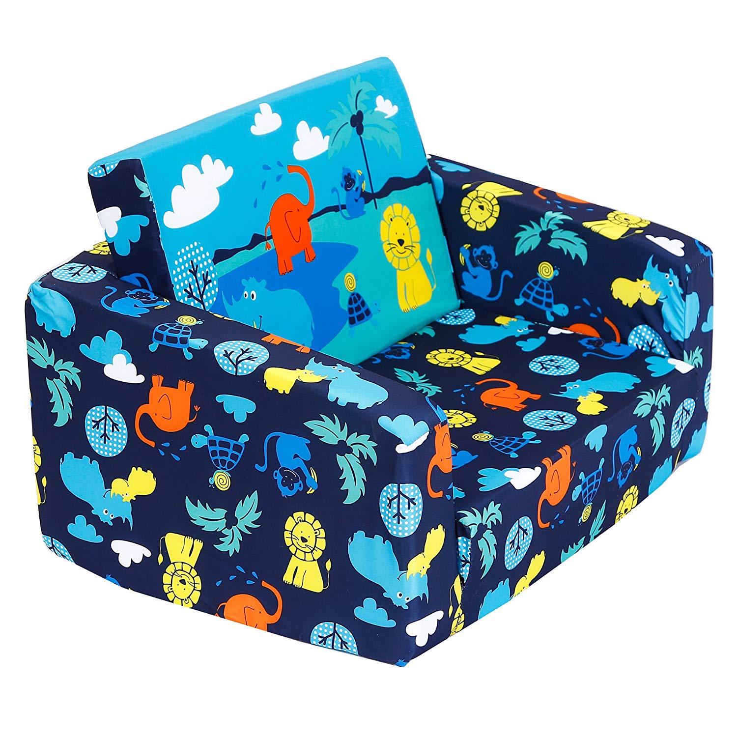Mallbest Kids Sofas Bed Upholstered Couch Sleepover Chair Flipout