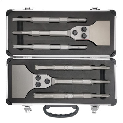 6PCS SDS plus Floor Scraper Tool and Alloy Hammer Drill Chisel Bits with Groove 