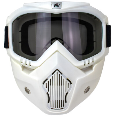 Birdz Eyewear Skylark White Mask & Detachable Goggles with Smoke Lenses