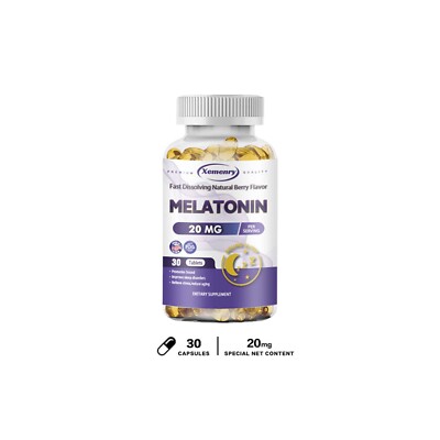 Melatonin 20mg Capsules - Sleep Better Relieve Stress Improve Sleep Health