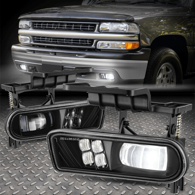 Для 99-02 Chevy Silverado Suburban Tahoe Противотуманные фары со светодиодным проектором с прозрачными линзами