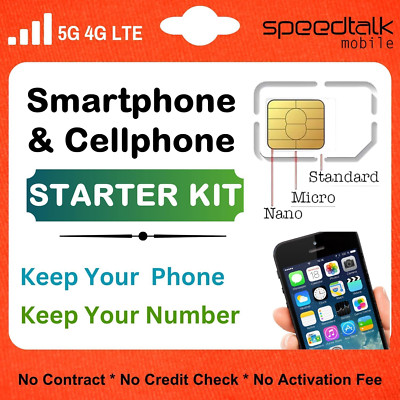 Universal SIM Card Starter Kit for 5G 4G LTE iOS Android Smart Phones Talk,Text