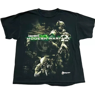 Modern Warfare 2 T Shirt Vintage Graphic Black Size S-3XL