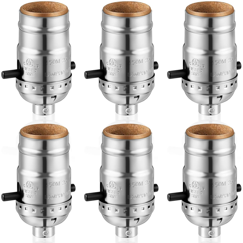 6PC E26 Lamp Socket Push On/Off Switch Medium Base UL Listed S...