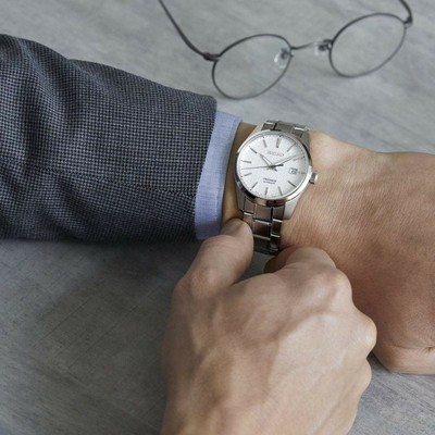 Pre-owned Seiko Presage Sarx075 Prestige Line Metal Band White Sharp Edged Series