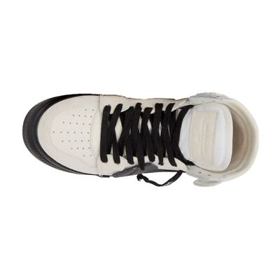 Pre-owned Off-white High Top Vulcanized Leather Mens Style : Om1a225c99lea0010 In White/black