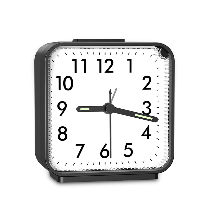 , Bedside Clocks Battery Powered, Silent Non Ticking Travel Cl
